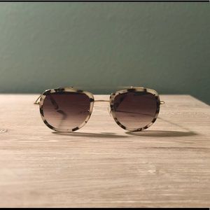 KREWE SUNGLASSES: Breton matte oyster